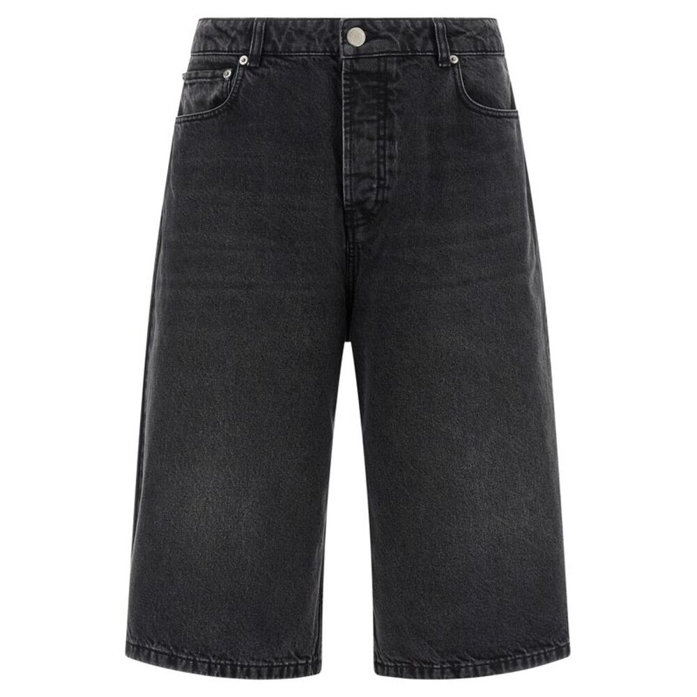 Ami Paris Black Cotton Bermuda Men's Shorts